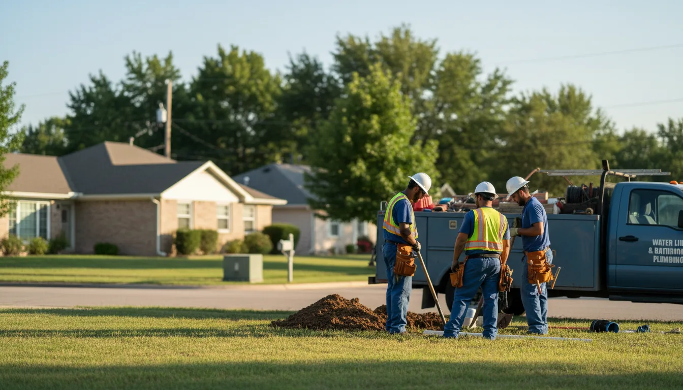 Residential water line and bathroom plumbing service in Oakdale, PA